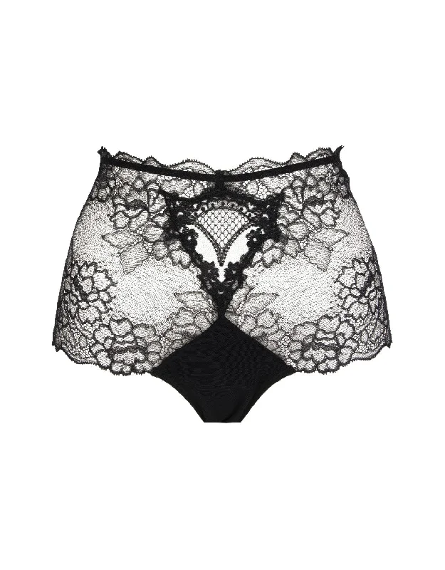 women boyshort with adjustable drawstringsHigh Waist Boyshort Sublime en Dentelle Black Lace