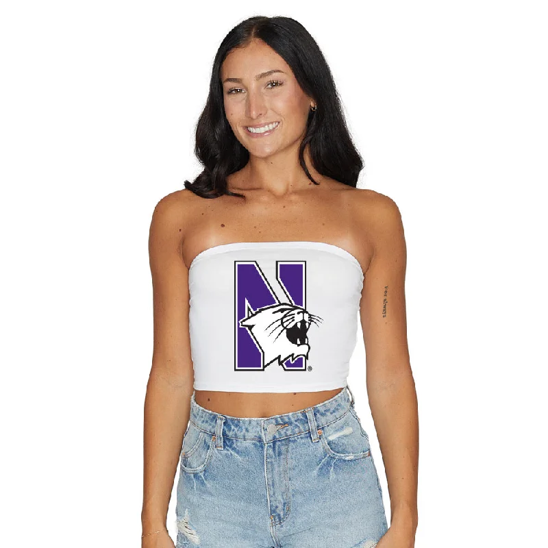 silk women tube top for a smooth and elegant feelNorthwestern Wildcats White Tube Top