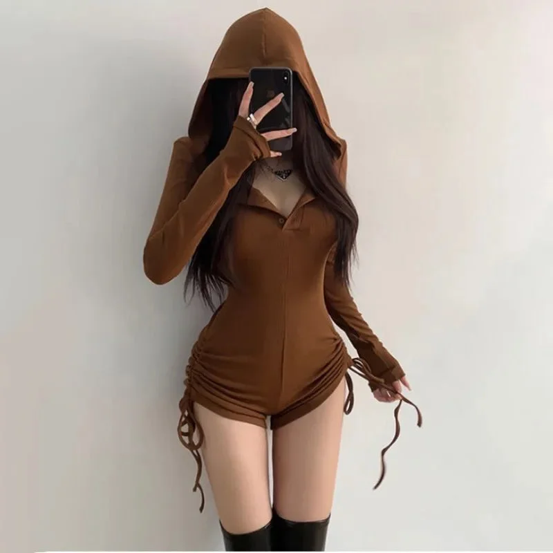 Maternity Bodysuits for Expecting Mothers' ComfortGrunge Wasteland Hooded Onesie