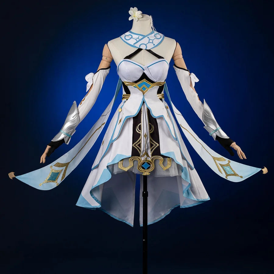 women cosplay costumes for cosplay contests【READY TO SHIP】Game Genshin Impact Traveler Lumine Cosplay Costume C02895  AAA