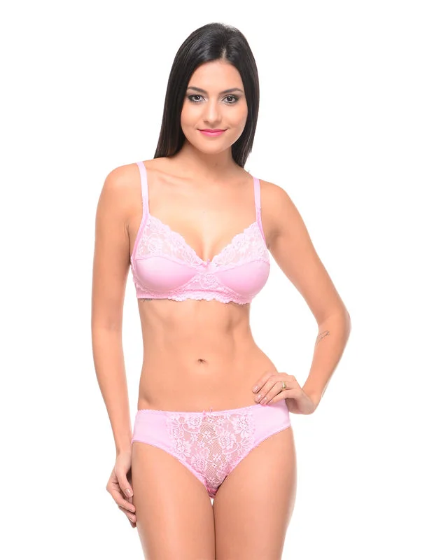 wireless panties for women with no discomfortBodycare Bridal Pink color Bra & Panty Set in Nylon Elastane-6404PI