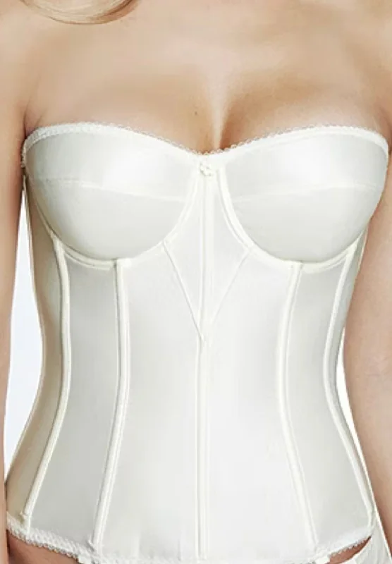 Edwardian inspired women bustiers and corsetsBT 0598 SATIN LONGLINE BUSTIER