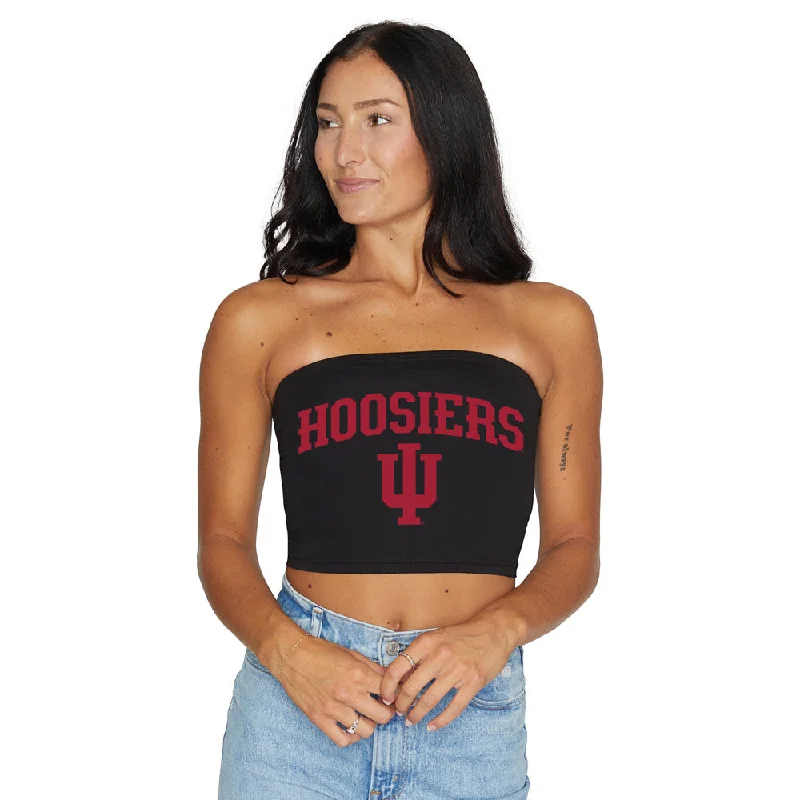 embroidery - detailed women tube top for a unique designIndiana Hoosiers Black Tube Top