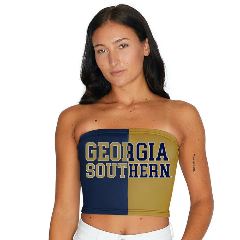 low - cut women tube top for a more revealing and sexy lookGeorgia Southern Two Tone Tube Top