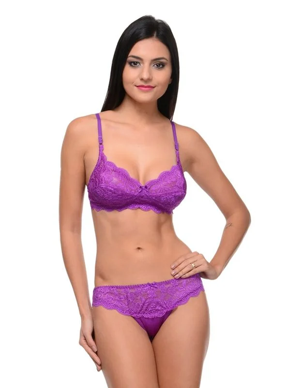 seamless quick - drying panties for women for beach tripsBodycare Bridal Purple color Bra & Panty Set in Nylon Elastane-6408DPU