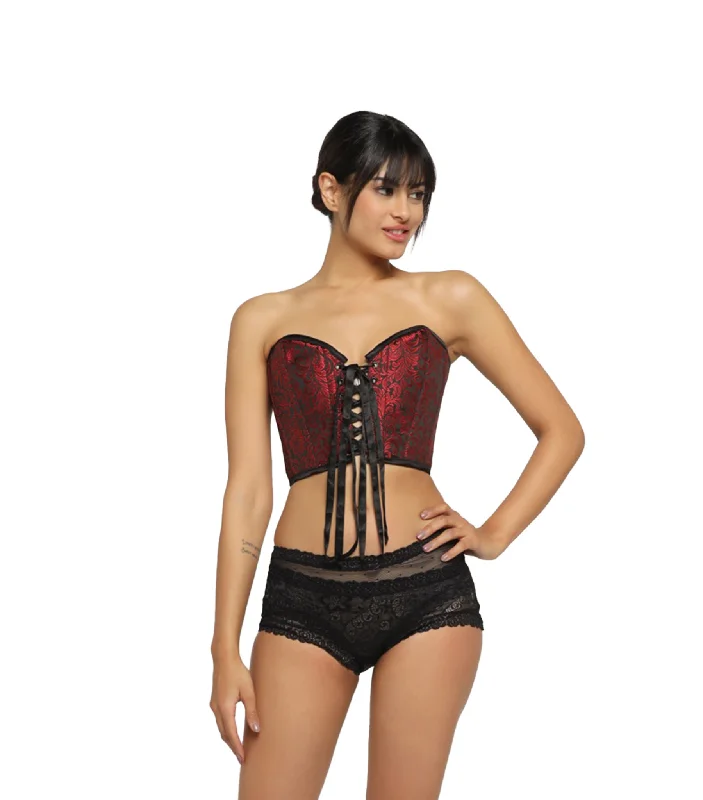 underbust corsets for women fashionBlack Red Corset Top