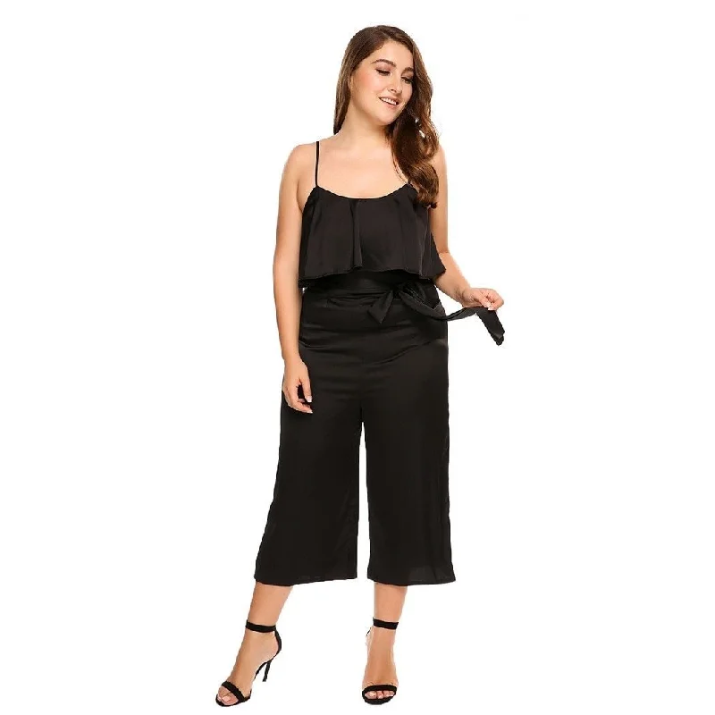 women sexy dresses for poolside partiesANALUKE  Solid Loose Feminino Jumpsuit