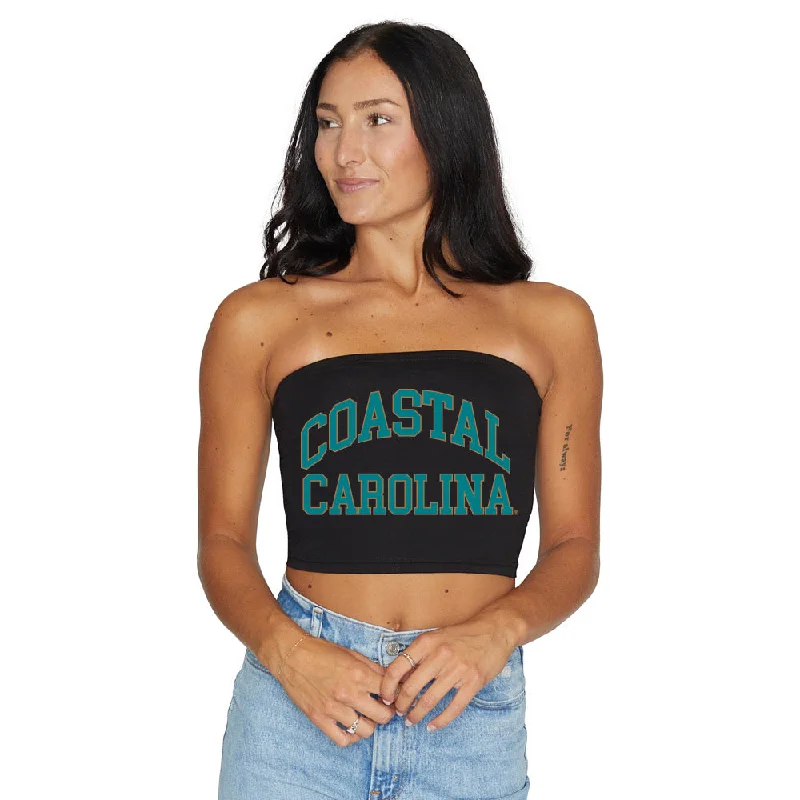 padded women tube top for added comfort and shapingCoastal Carolina Black Tube Top