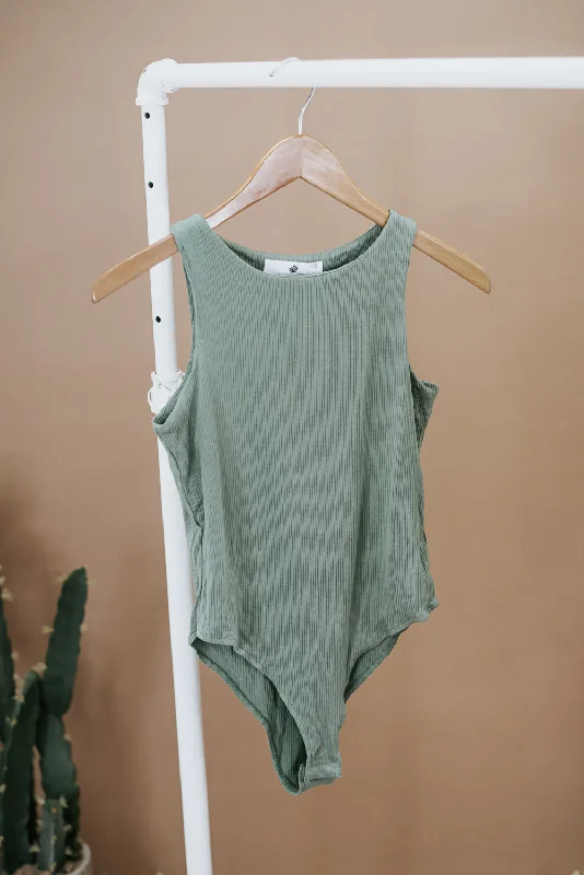 Cut - Out Bodysuits for a Trendy and Fashion - Forward StyleSomething Simple Bodysuit , Green