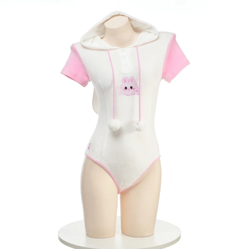 High - Neck Bodysuits for a Modest and Sophisticated LookLittle Rabbit Hooded Onesie