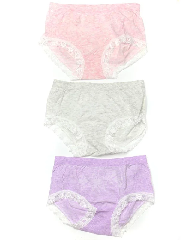 silk panties for women with a luxurious and smooth feelPack of 3 Basic Soft Cotton Stretchable Lace Panty FP-657 - Mix Colors