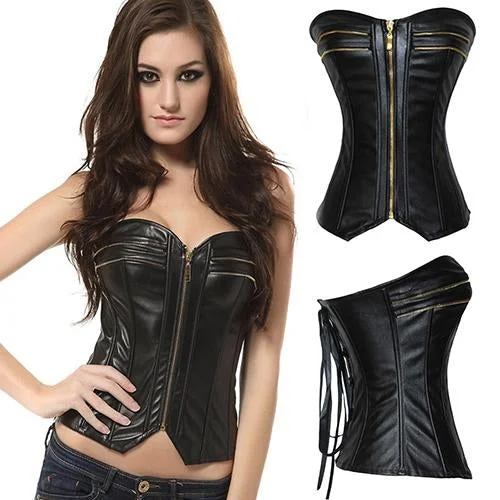 underbust corsets for women fashionBlack Alluring Leather Sexy Corset