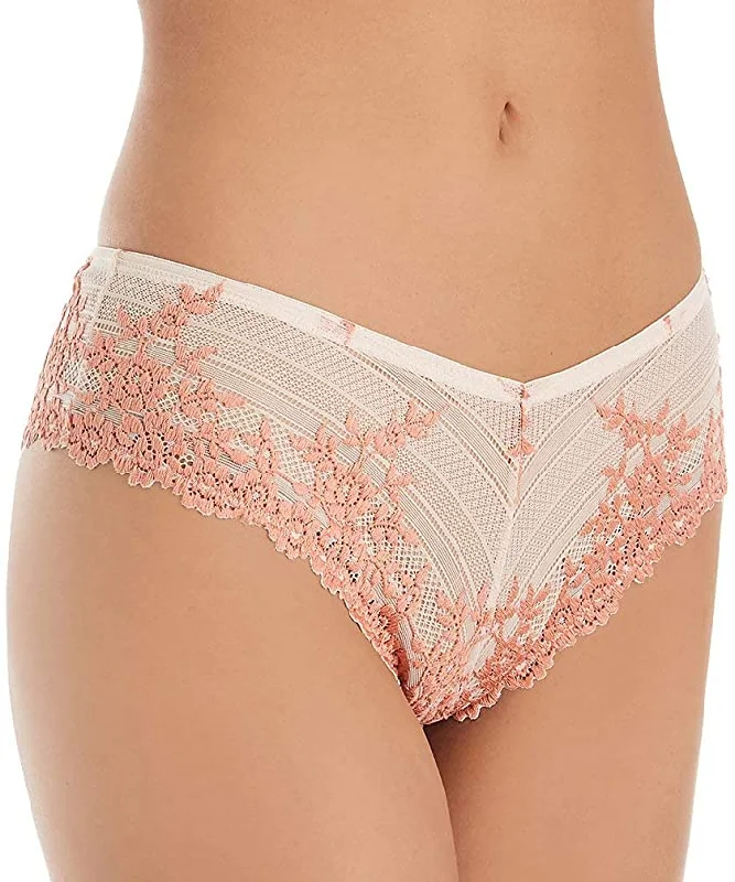 seamless wireless panties for women for a carefree experienceWacoal 848191, Embrace Lace Tanga Panty