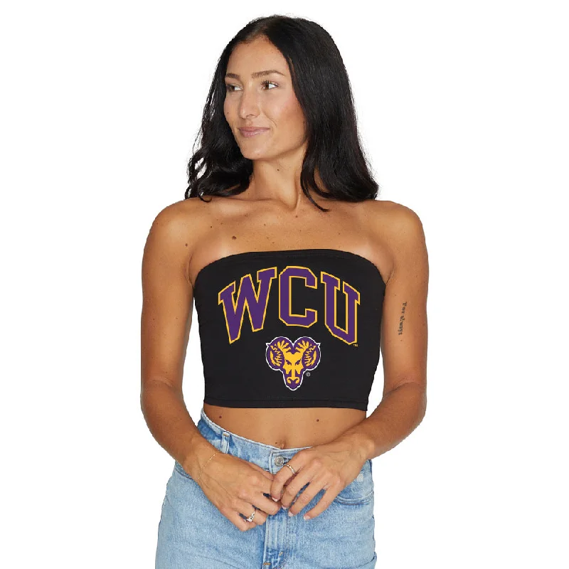 bandeau - style women tube top for a sleek and minimal lookWest Chester University Black Tube Top