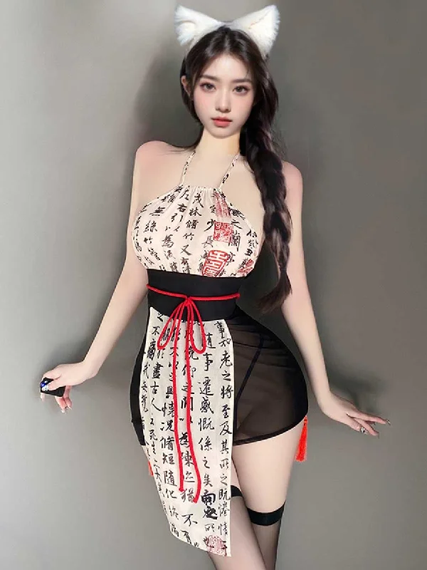 crotchless women sexy lingerieSexy Kimono Style Lingerie Dress