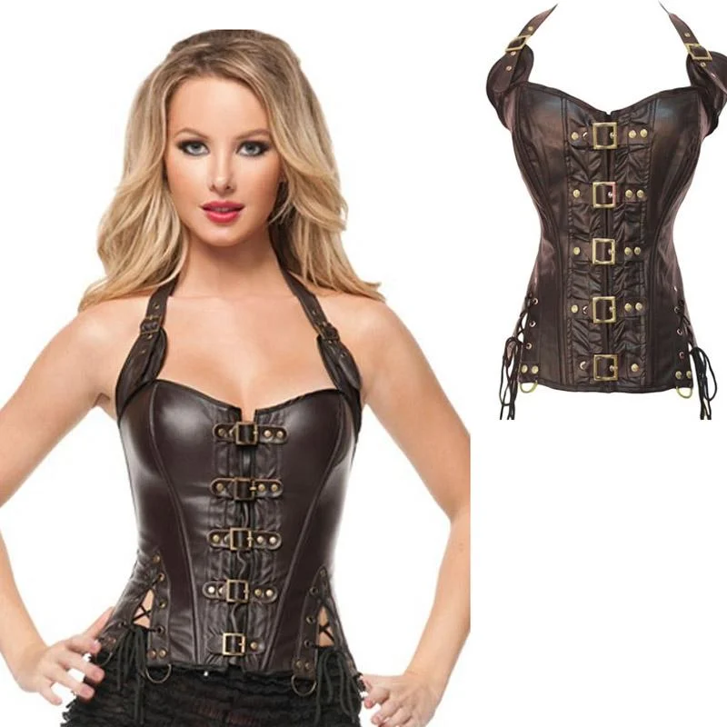 steampunk women bustiers and corsetsHighly Leather Shapewear Corset