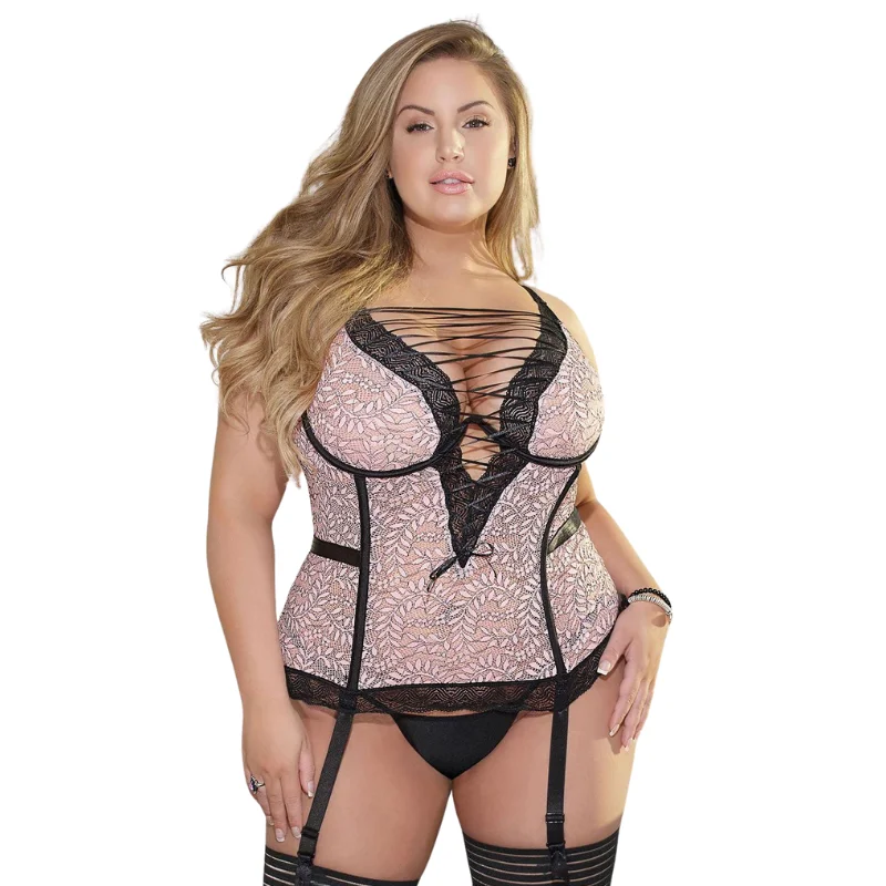 luxury women bustiers and corsets brandsCoquette Diva Bustier with Garters Pink