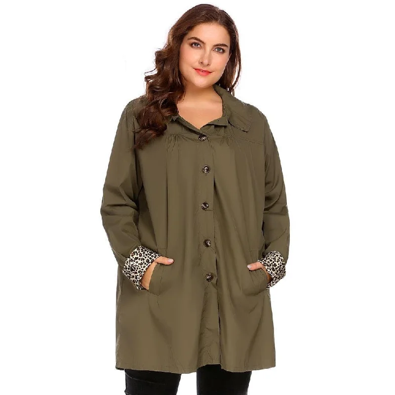 plus size women sexy dresses with empire waistsANALUKE Hooded Windbreaker Lightweight Waterproof Trench Coat