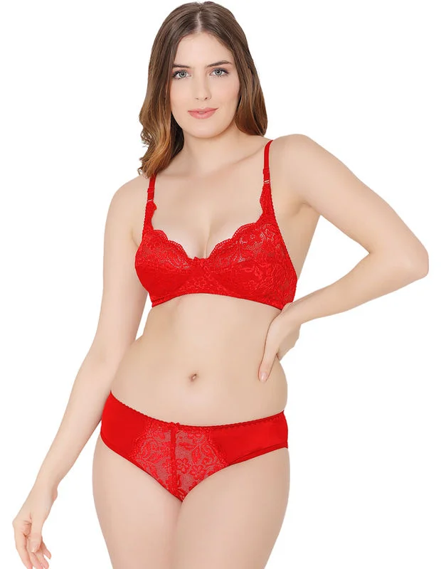 satin panties for women with a luxurious feelBodycare women combed cotton printed red bra & panty set-6436RE