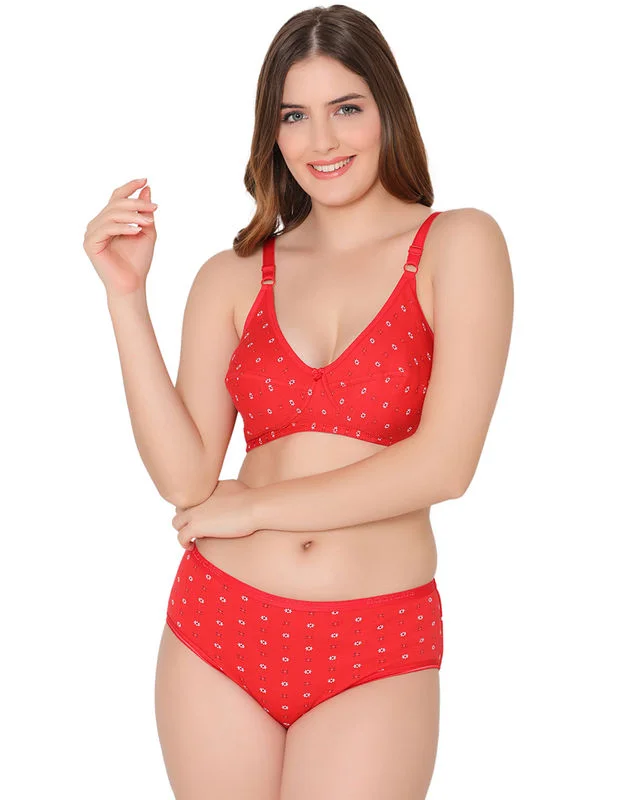 seamless thermal panties for women for warmthBodycare women combed cotton printed red bra & panty set-6455RE