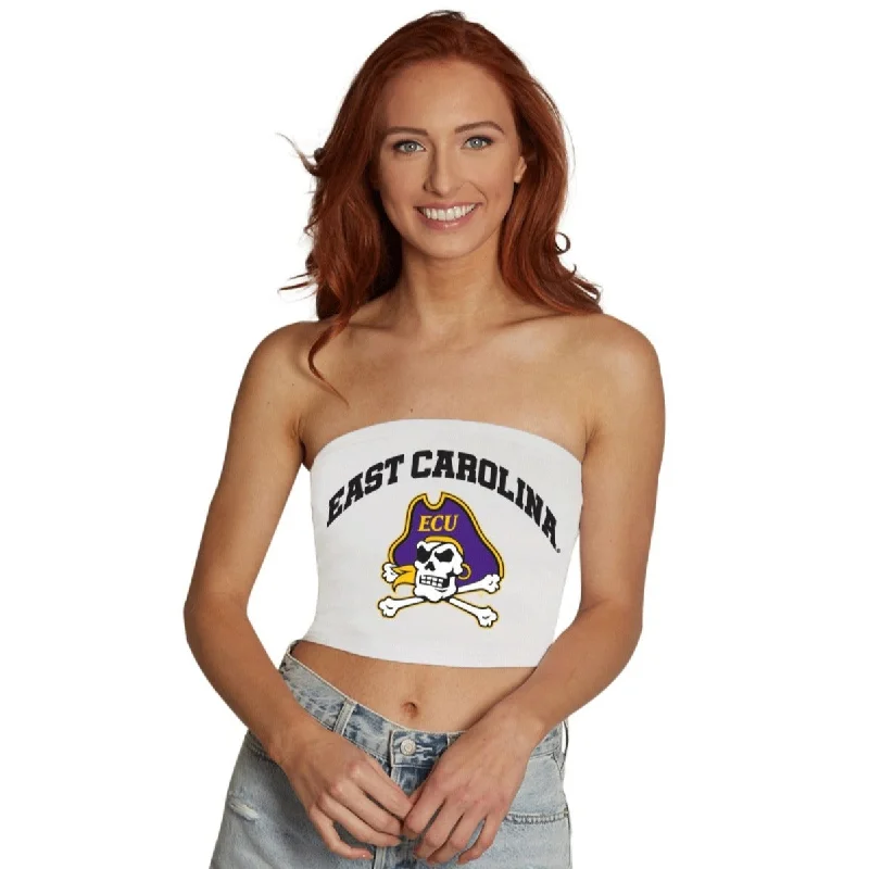 embroidery - detailed women tube top for a unique designECU Pirates White Tube Top