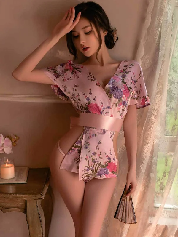 hand wash only women sexy lingerieSexy Floral Japanese Short Robe