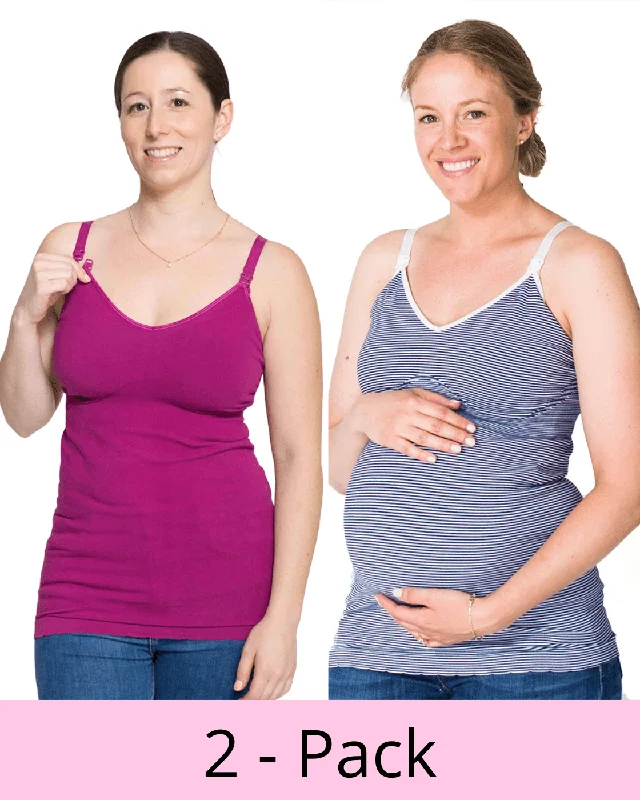 2-Pack Seamless Maternity / Nursing tank - XS & S left