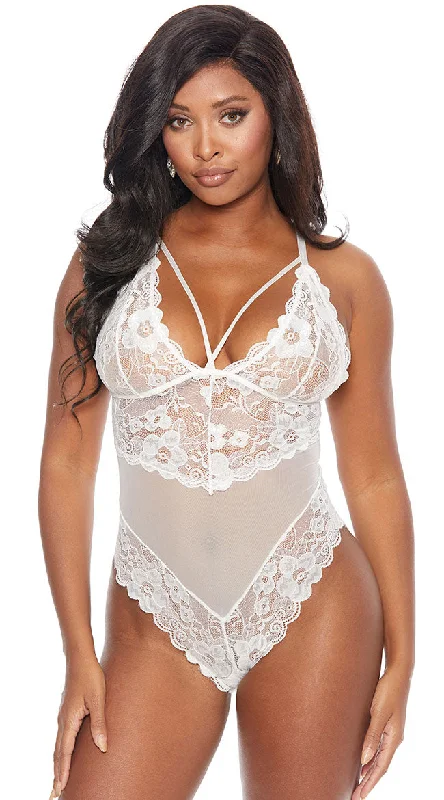 machine washable women lingerie for convenienceAll Mine Mesh And Lace Teddy