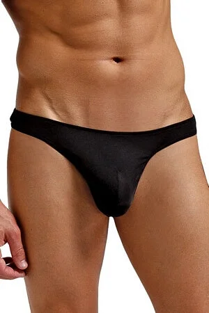 silk - lined women thongs for a touch of luxuryMens Black Silk/Knit Pouch Thong