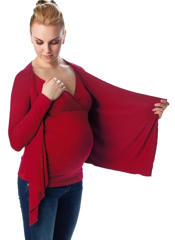 Anemone Maternity & Nursing 3/4 Sleeves Top - Bordeaux