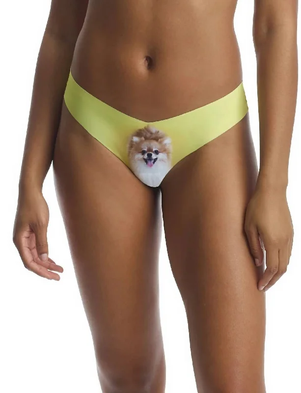 bamboo - fiber women thongs for natural antibacterial benefitsPhoto-Op Thong Panty In Happy Pup