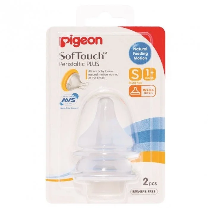 Pigeon SofTouch Peristaltic PLUS Nipple 2pc Blister Pack (S)