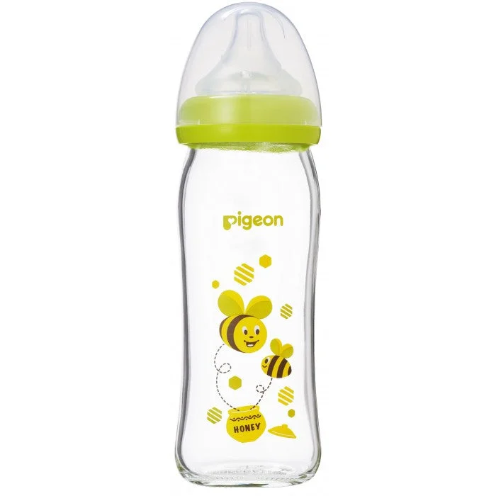 Pigeon Wide-Neck Softouch Glass Peristaltic Plus Nursing Bottle - 240ml (Bee)