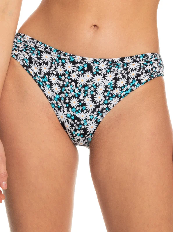 matching women bikini briefs with swim topsPrinted Beach Classics Cheeky Bikini Bottoms - Anthracite Cute Daisies