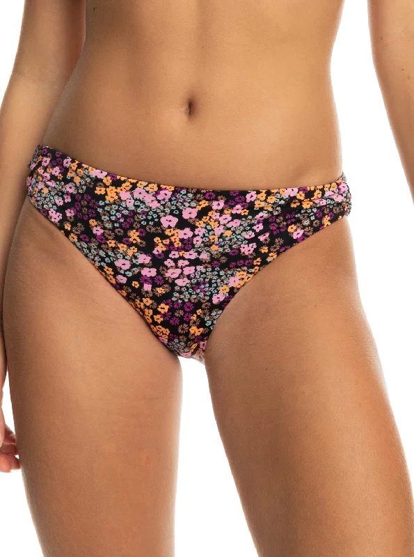 moisture wicking women bikini briefs for drynessPrinted Beach Classics Hipster Bikini Bottoms - Anthracite Floral Daze