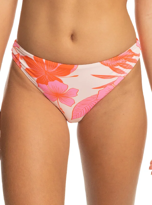 solid color women bikini briefs in bright huesPrinted Beach Classics Hipster Bikini Bottoms - Pale Dogwood Lhibiscus