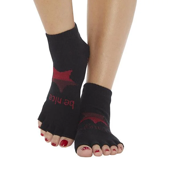 matching women bikini briefs with swim topsSticky Be Socks Women's Be Naughty Be Nice Half Toe Non Slip Grip Socks - Black