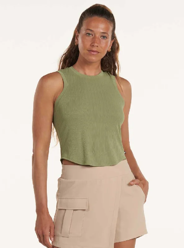 maternity women bikini briefs for expectant momsThrive Société Women's Classic Crew Neck Cropped Tank Top - Sage Green