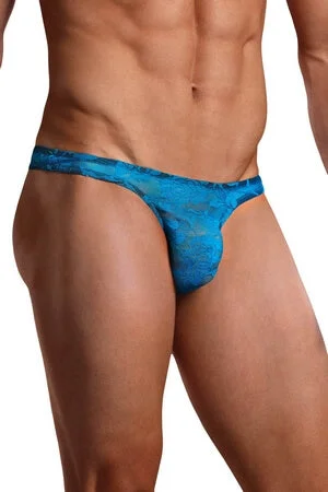 seamless odor - control women thongs for all - day confidenceTurquoise Neon Lace Thong