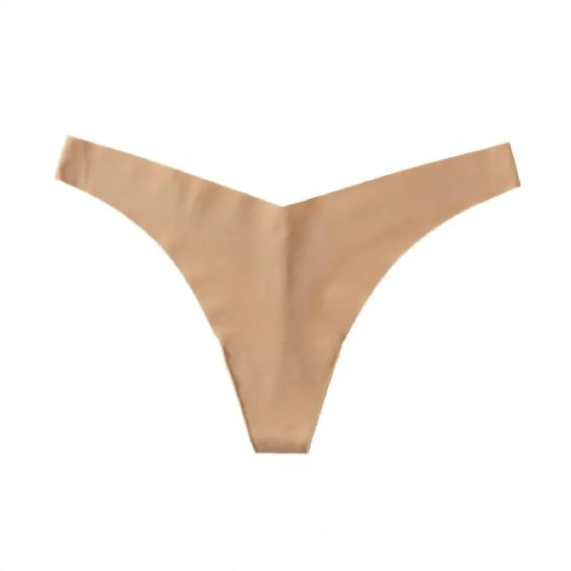 anti - bacterial women thongs for intimate hygieneWomen's Classic Solid Tiny Thong In True Nude