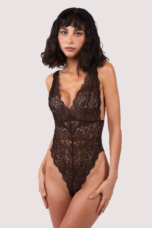 sleep bras with adjustable strapsAriana Coffee Lace Body