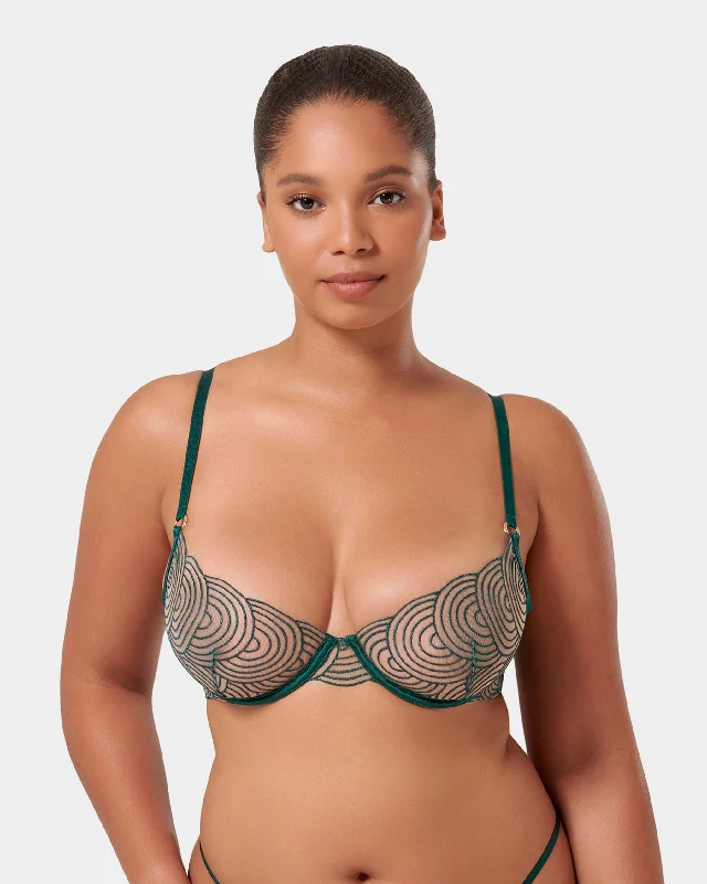 backless bras for revealing outfitsAster Wired Bra Botanical Garden Green/Sheer