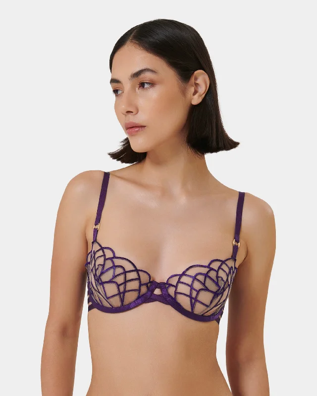 lace bras for a romantic lookBeatrix Wired Bra Acai Purple/Sheer