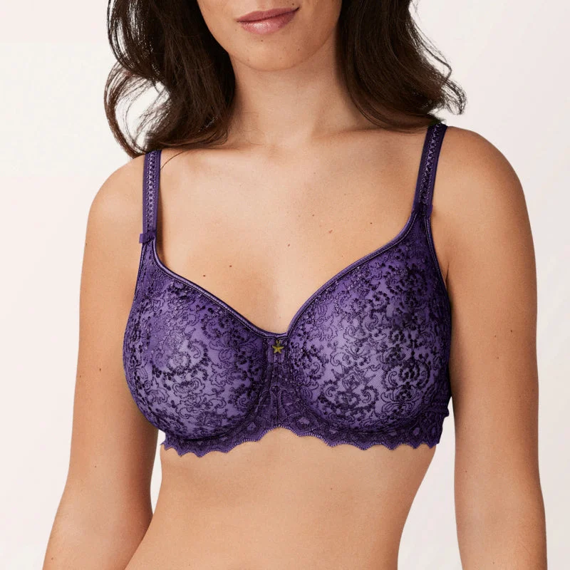 bralette with underwire for added supportCassiopee Dark Purple Full Cup Bra