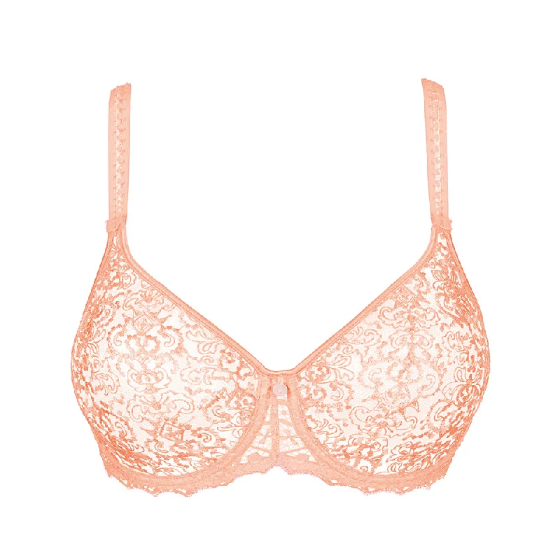 seamless sports bras for minimal chafingCassiopee Peach Full Cup Bra