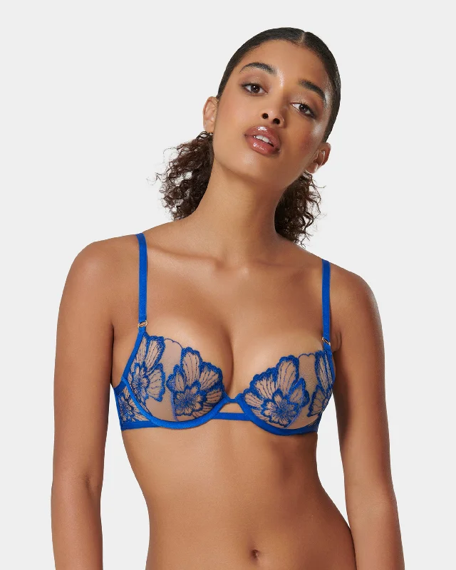 lace bras for a romantic lookCatalina Wired Bra Egyptian Blue/Sheer