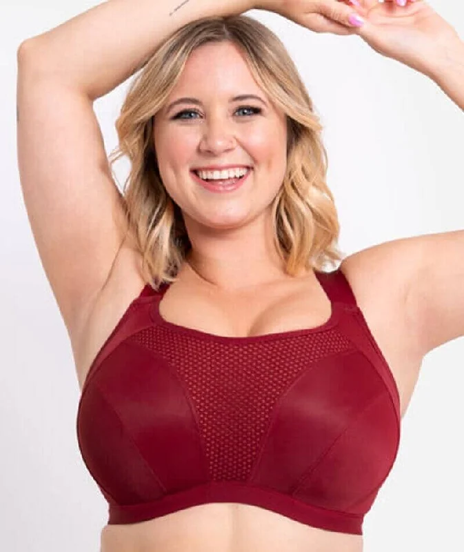 supportive underwire bras for large bustsCurvy Kate Everymove Flexi-Wired Sports Bra - Beet Red/Coral