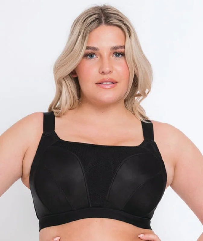 moisture wicking sleep bras for hot sleepersCurvy Kate Everymove Flexi-Wired Sports Bra - Black