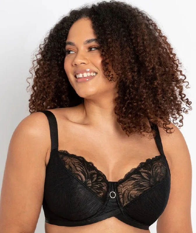 balconette push up bras for a lifted lookCurvy Kate Lace Daze Balcony Bra - Black