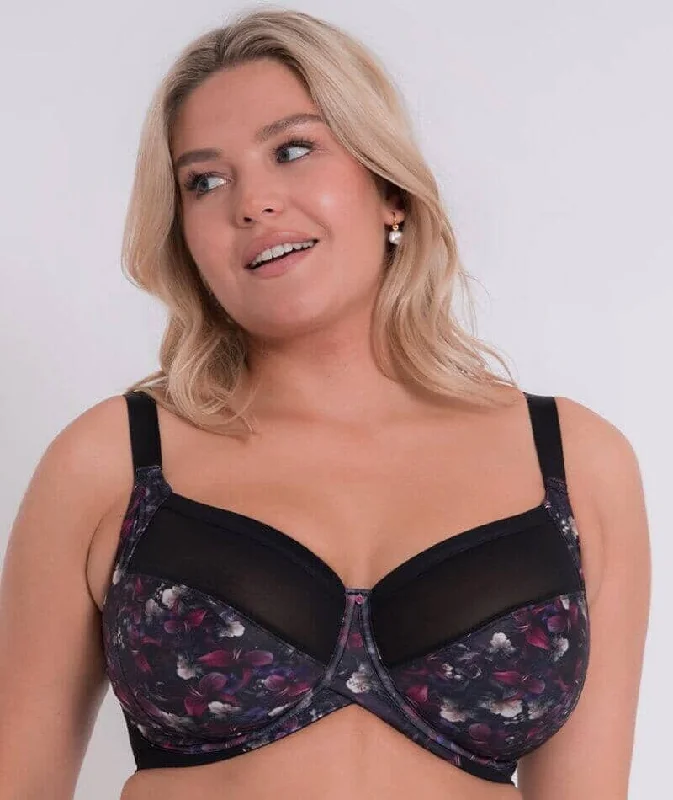 seamless bras for invisible under clothesCurvy Kate Wonderfully Full Cup Bra - Black Floral